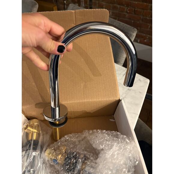 NEW Rejuvenation Waterhouse Short Spout Bathroom Faucet Widespread Cross Chrome - Picture 3 of 6